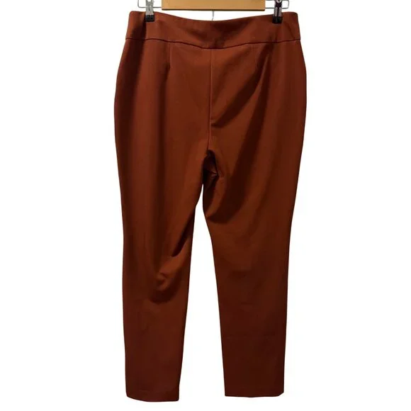 Chicos So Slimming Rust Orange Pants Size M Short High-Waisted Design Pants - Picture 5 of 12